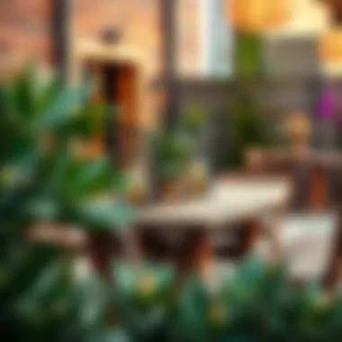 Stylish Outdoor Wooden Table Arrangement Stylish outdoor wooden table arrangement