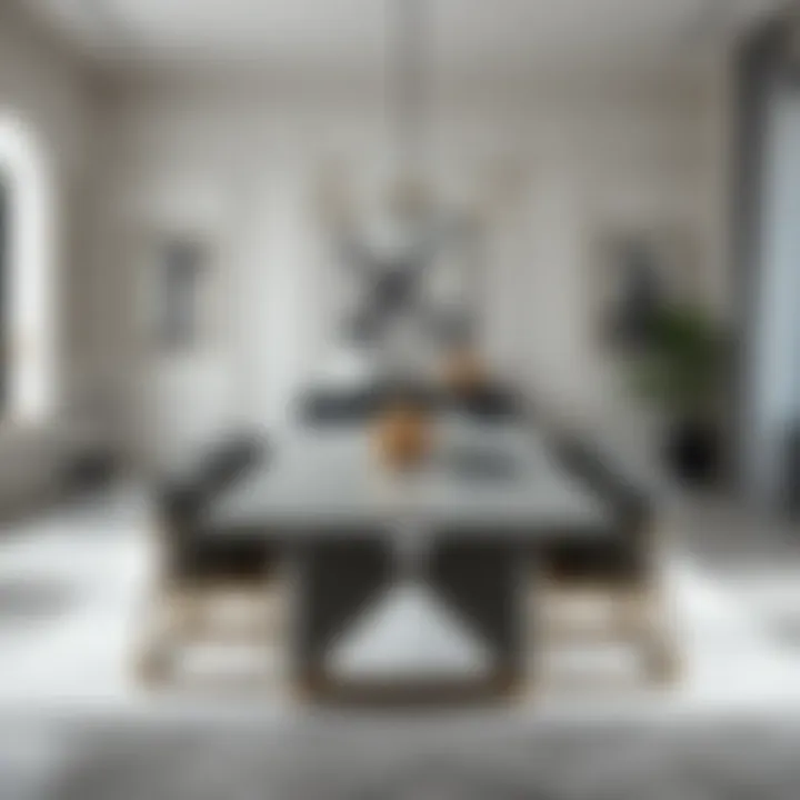 Chic Ambiance with Antrasit Grey Dining Table A chic dining room featuring an antrasit grey dining table