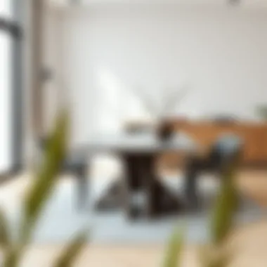 Modern Elegance of Antrasit Grey Dining Table Sleek antrasit grey dining table in a modern setting