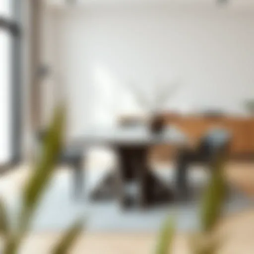 Modern Elegance of Antrasit Grey Dining Table Sleek antrasit grey dining table in a modern setting