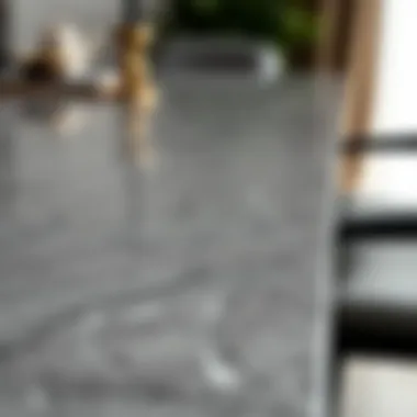 Textural Beauty of Antrasit Grey Dining Table Close-up of the unique texture of an antrasit grey dining table