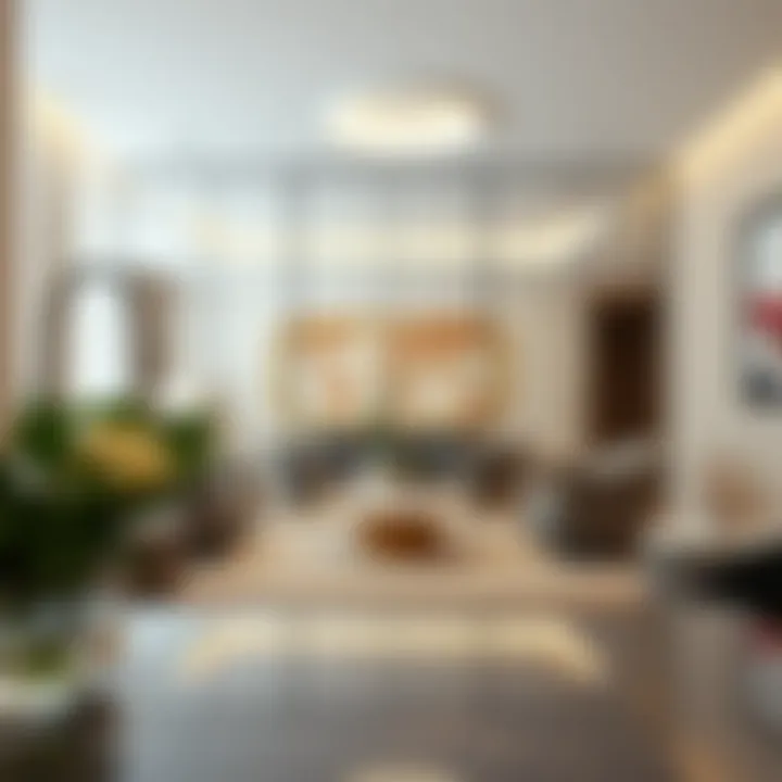 Contemporary Aesthetic with Mirrored Elements Elegant mirrored cabinet doors reflecting contemporary interior design