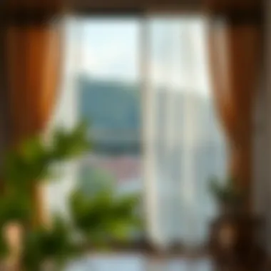 A collection of different curtain styles draped on a balcony