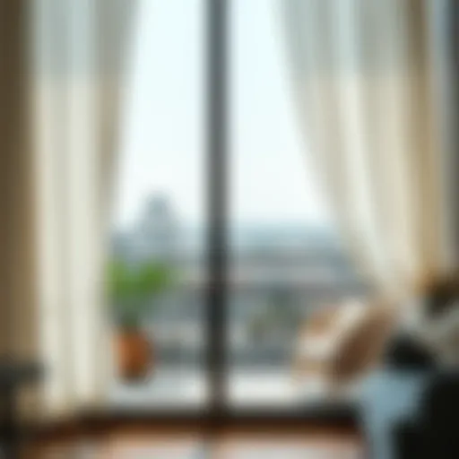 Stylish Balcony Decor with Sheer Curtains Elegant balcony with sheer curtains flowing in the wind