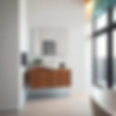 Contemporary Floating Cabinet Design Contemporary bathroom decor featuring a floating cabinet