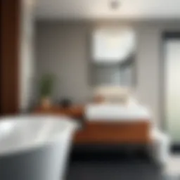 Elegant freestanding bathroom vanity showcasing modern design