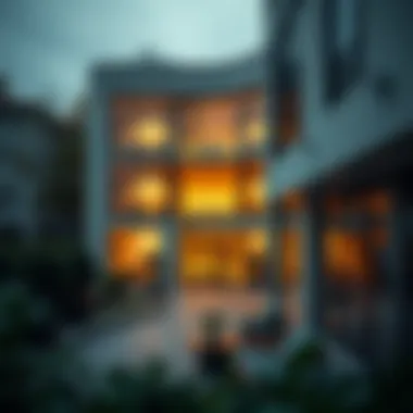 An architectural view showcasing Bauhaus influence in urban settings