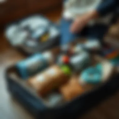 Efficient Packing with an Organizer Organized travel essentials in a suitcase