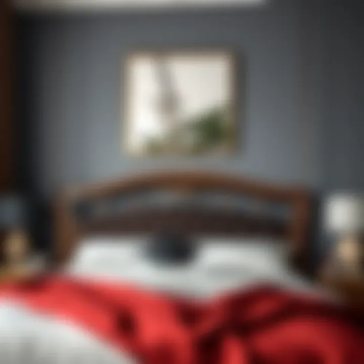 Elegant wooden bed headboard complementing modern decor