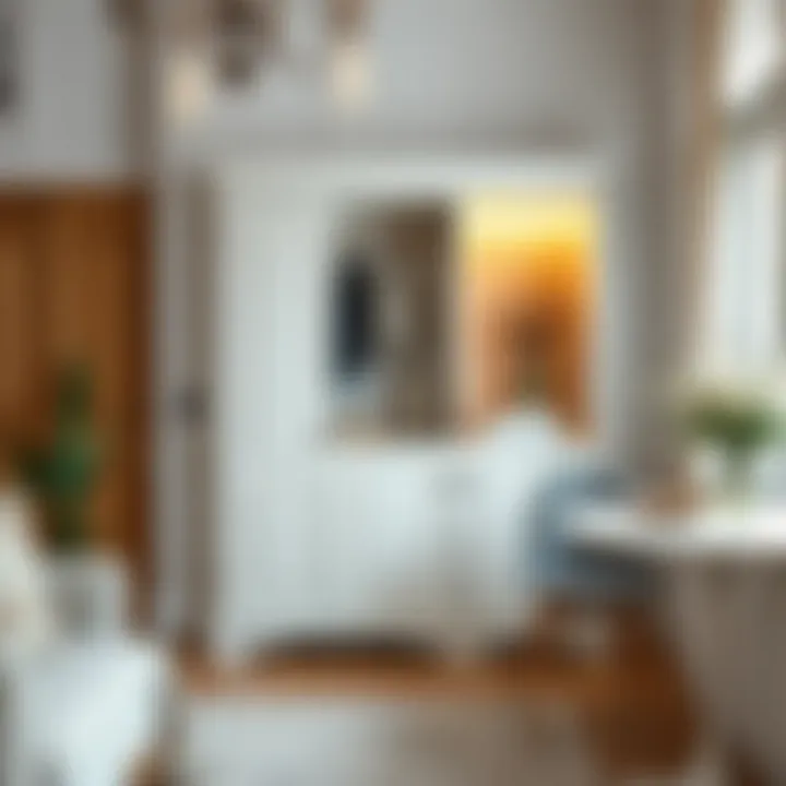 Chic Interior with a White Wardrobe Stylish interior featuring a white wardrobe with decorative elements