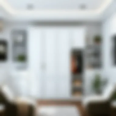 Contemporary White Wardrobe in Stylish Surroundings Trendy white wardrobe surrounded by complementary decor