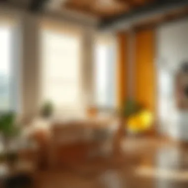 Contemporary Workspace Featuring Near-White Yellow Modern workspace incorporating near-white yellow shades