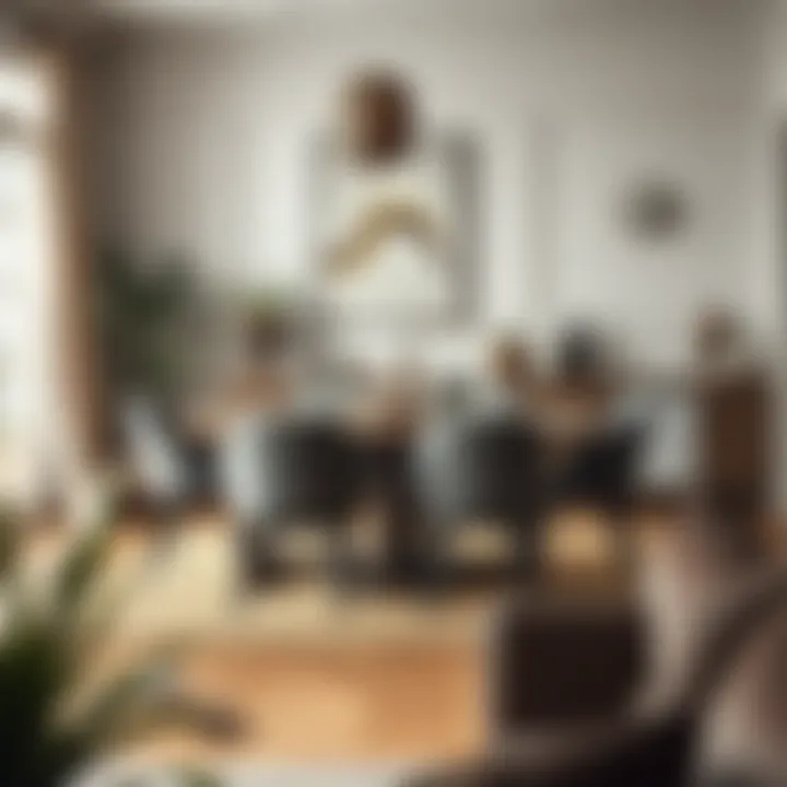 Creating an Inviting Atmosphere Chic dining area with a six-person table and decorative elements