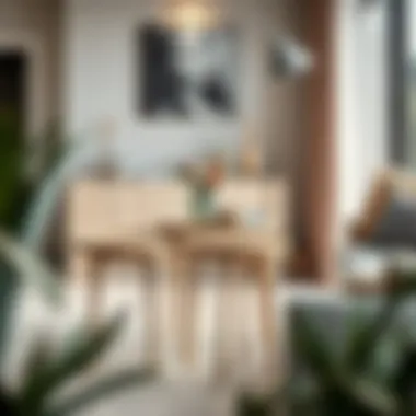 Chic trio of nesting tables in a contemporary setting