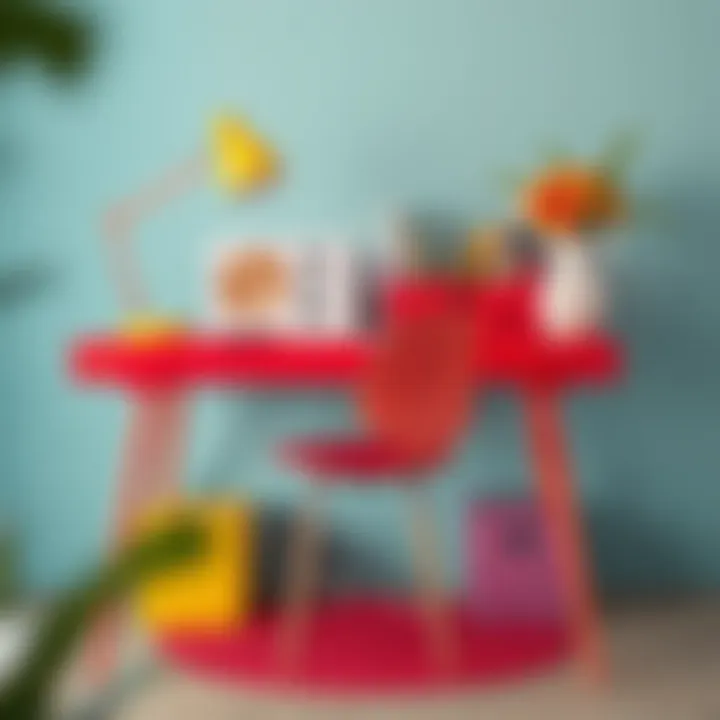 Colorful Contemporary Desk Setup Contemporary desk with vibrant colors