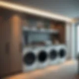 Contemporary laundry room with sleek storage solutions