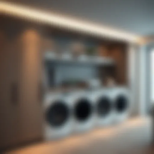 Sleek Storage in a Modern Laundry Room Contemporary laundry room with sleek storage solutions