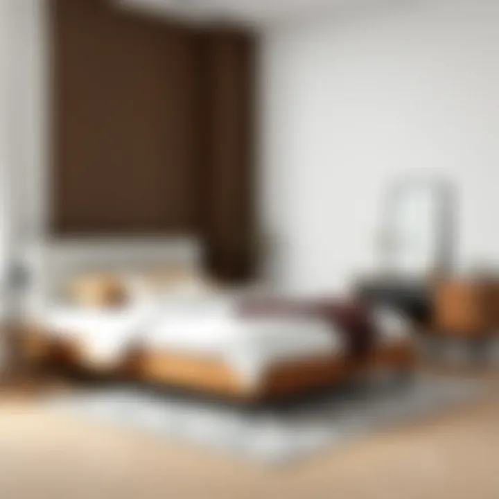 A cozy bedroom setup featuring a stylish double bed