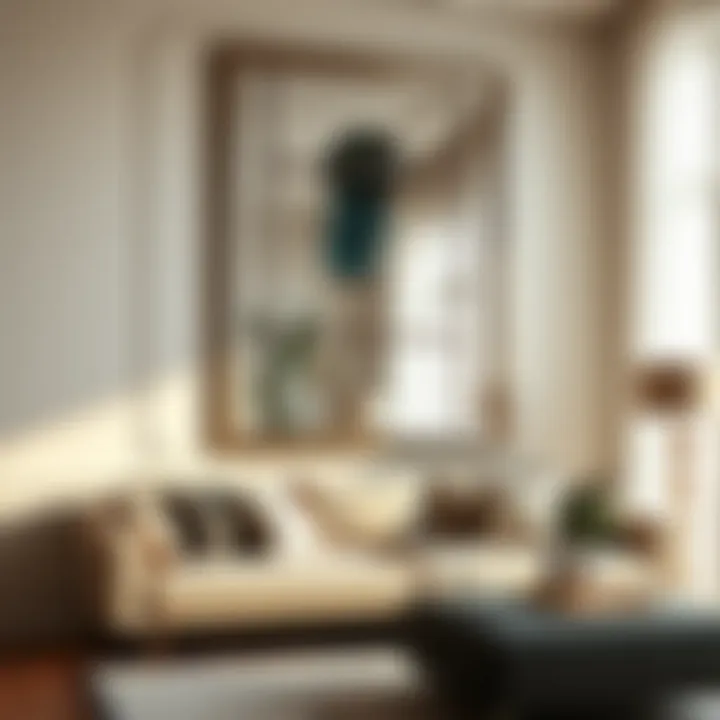 Elegant Modern Living Room Mirror Elegant wall mirror in a modern living room