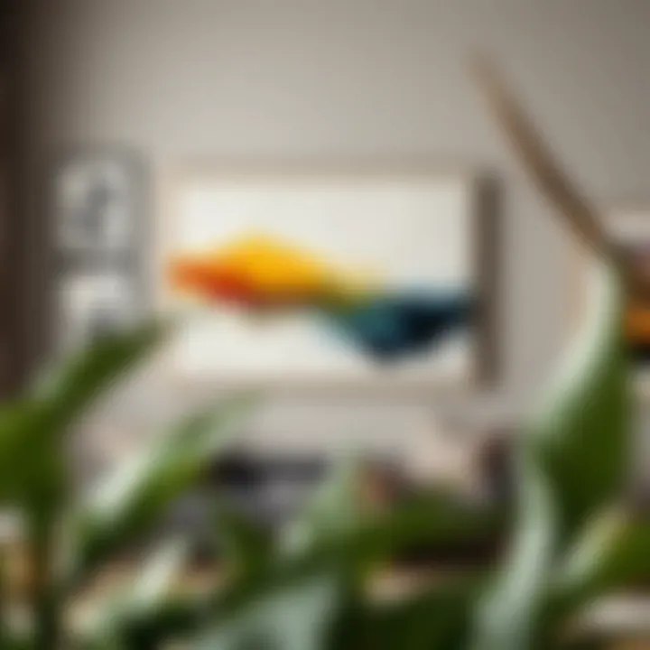 Artistic Canvas on Gallery Wall Artistic canvas arrangement on a gallery wall