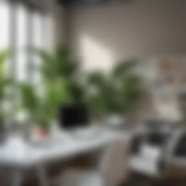 Adding Vibrancy with Plants in Office Design A vibrant plant on a modern office desk