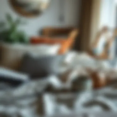 Elegant bedding arrangement showcasing texture and color