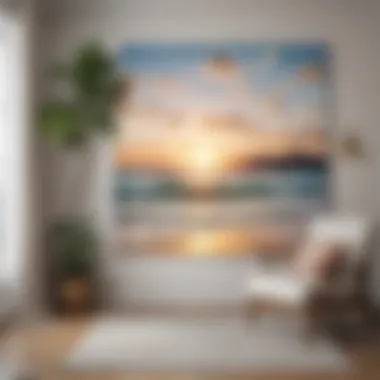 Serene beach scene artwork adding tranquility to a room