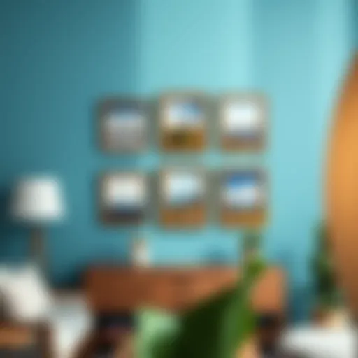 Elegant Wall Photo Display Elegant wall photo display with wooden frames