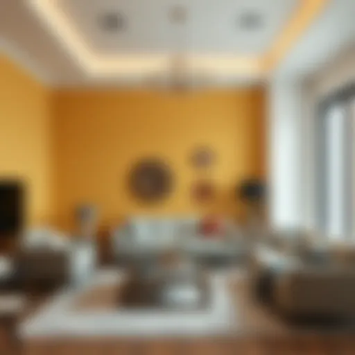 Elegant Living Room with Color Wallpaper Elegant living room showcasing a smooth color wallpaper