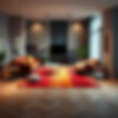 Vibrant Area Rug in Modern Interior Design Modern interior showcasing a vibrant area rug