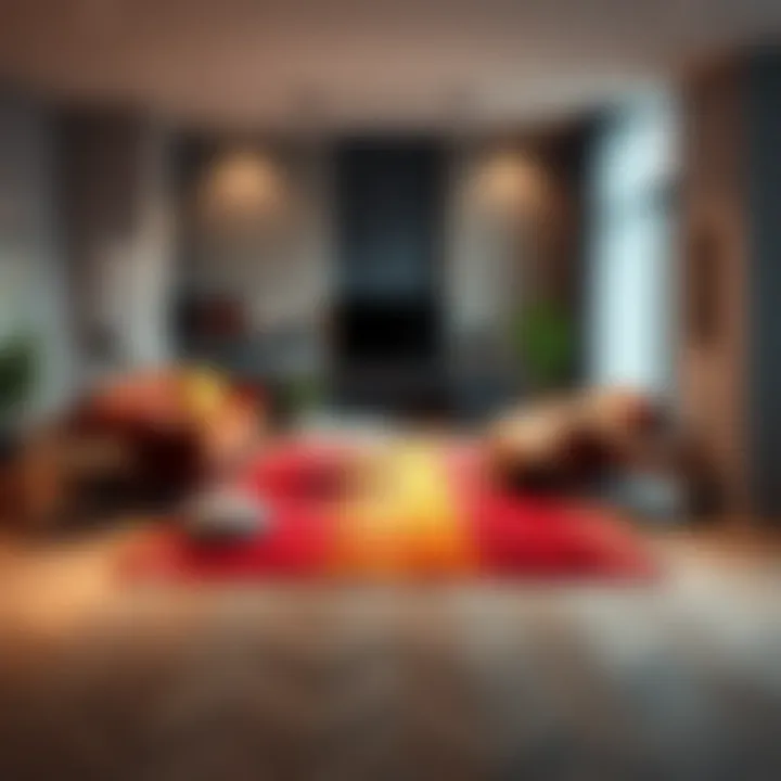 Vibrant Area Rug in Modern Interior Design Modern interior showcasing a vibrant area rug