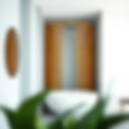 Elegant bamboo shower screen in a modern bathroom