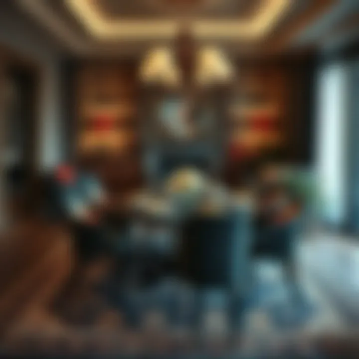 Karabağ Carpet Enhancing Elegance An elegant dining area with a Karabağ carpet enhancing the aesthetic appeal