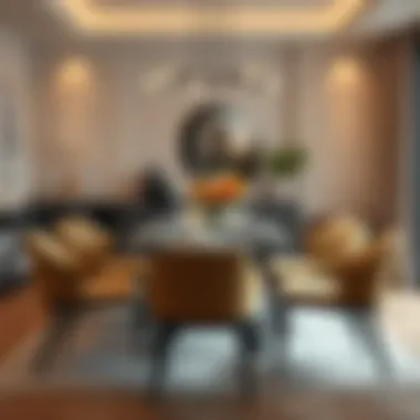 Stylish Dining Experience Elegant dining table set for six with modern decor