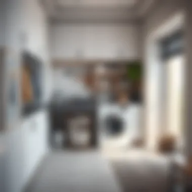 Elegant laundry area with innovative organization