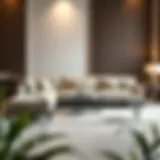 Elegant triple sofa bed in modern living room setup