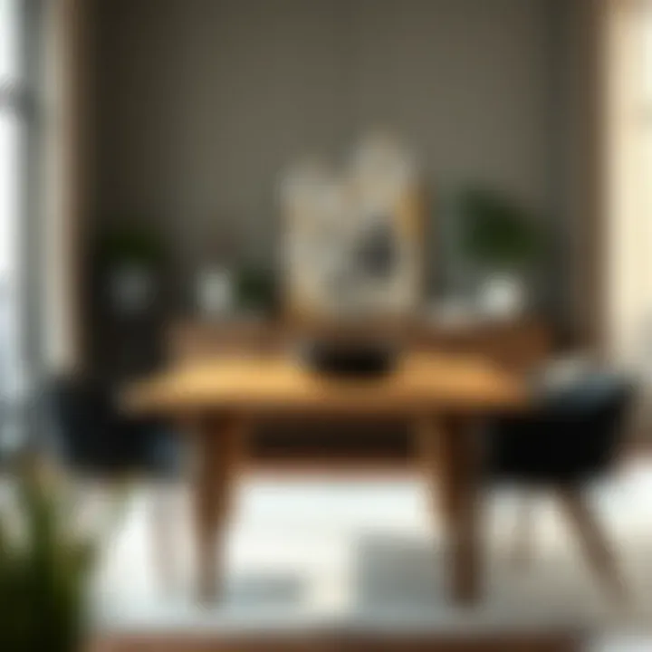 Timeless Elegance in Dining Spaces Elegant wooden dining table featuring unique design elements