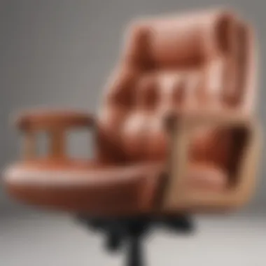 Close-up of a high-quality office chair features