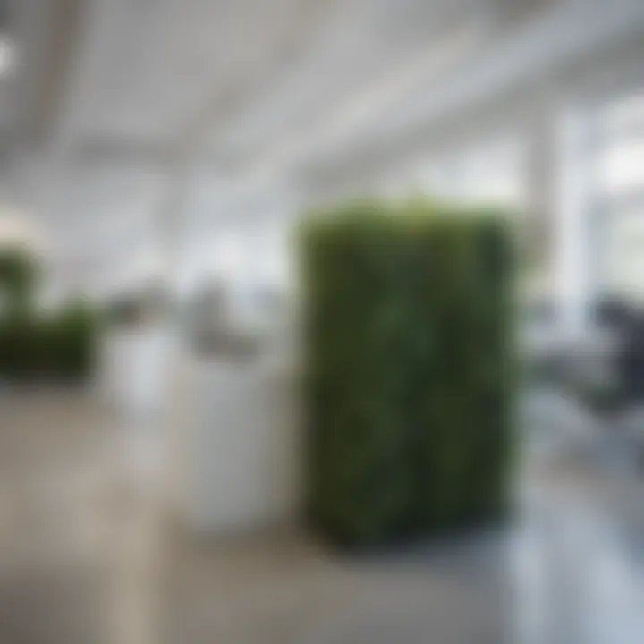 Greenery in an office space creating a refreshing atmosphere