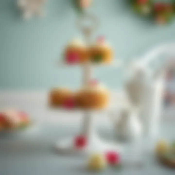 Chic Floral Cupcake Stand Chic cupcake stand with floral accents, perfect for home decor