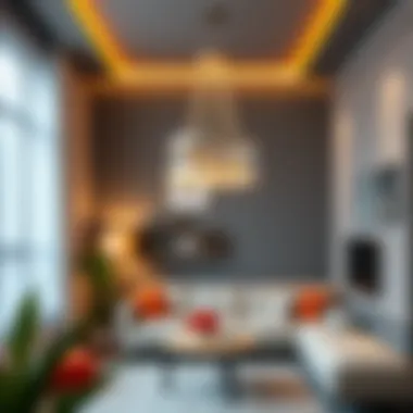 Modern LED Chandelier Design for Youth Rooms Stylish LED chandelier in a modern youth room setting