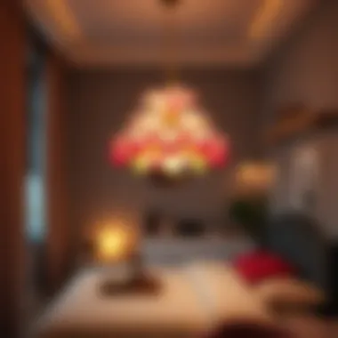 Rafflesia-inspired LED Chandelier in a Youth Room Cozy bedroom illuminated by creative LED chandelier