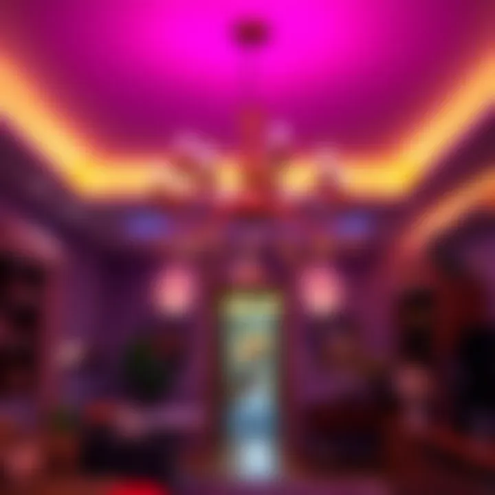 Vibrant LED Lighting for Dynamic Youth Spaces Vibrant LED chandelier enhancing a youthful atmosphere