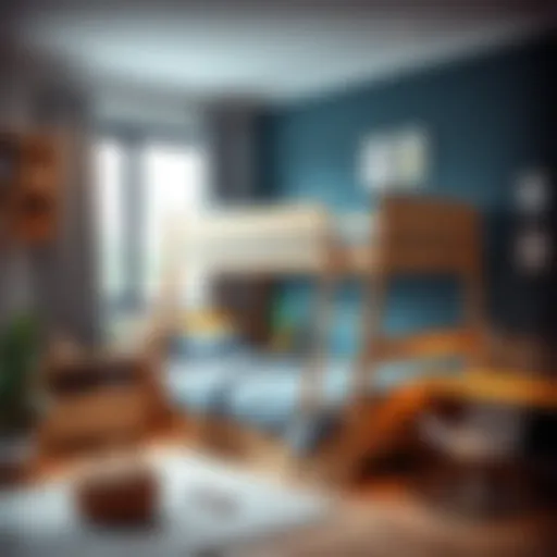 Contemporary Youth Room Bunk Bed Design Stylish modern bunk bed in a youth room