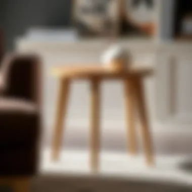 Stylish high-legged side table crafted from natural wood