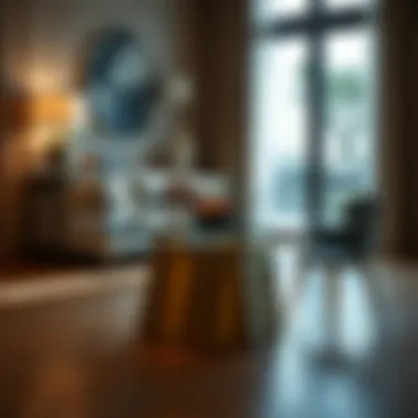 Contemporary high-legged table featuring a glass top