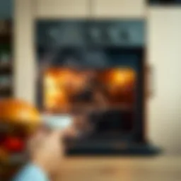 Overheated oven with smoke coming out