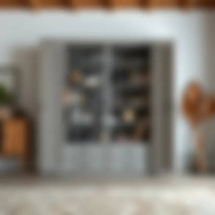 Innovative Storage Solution Innovative storage solution represented by a unique sliding shutter cabinet