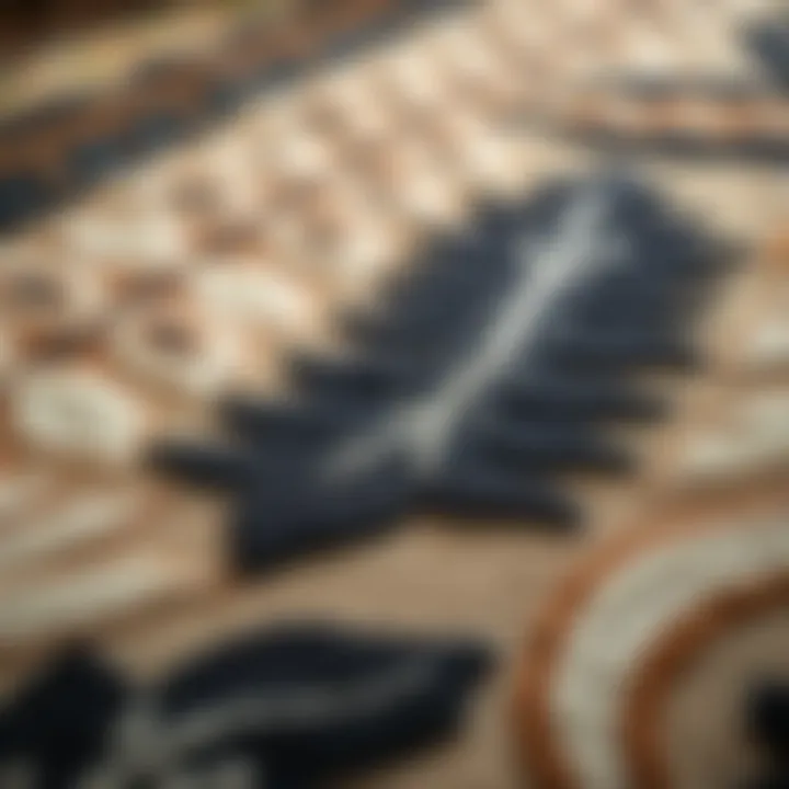 Intricacies of Leaf Designs Revealed Detailed close-up of intricate leaf designs on a rug