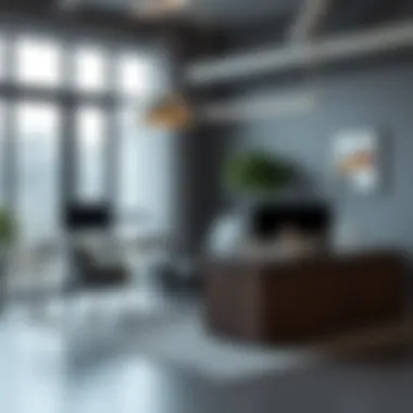 Sleek Office Furniture for Productivity Chic office workspace with ergonomic furniture